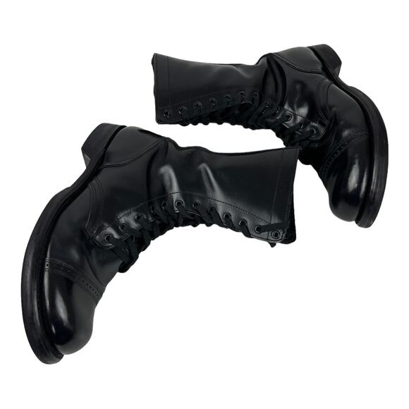 HH Brand Double H 975 Military Combat Jump Boots Cap Toe Upper Leather USA 9 1/2 - Picture 7 of 12